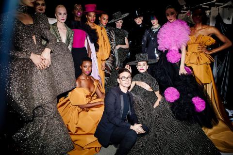 Christian Siriano Following a Runway Show